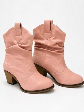NWT CHARLES ALBERT size 8 slouch BOOTS western pink Womens FESTIVAL Rodeo